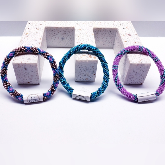 MALDIVES -Original Roll-On® Bracelets, 7" round, made in Nepal #1 (3 pieces) - Picture 5 of 7